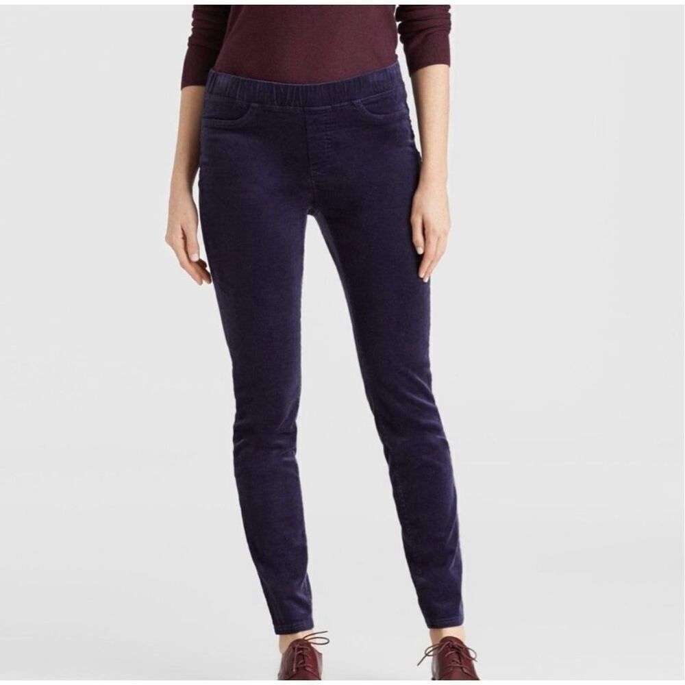 ✨Eileen Fisher Navy Organic Cotton Tencel Corduroy Sz Small Leggings✨